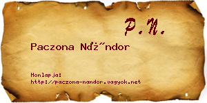 Paczona Nándor névjegykártya