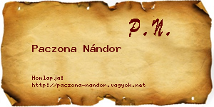 Paczona Nándor névjegykártya