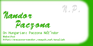 nandor paczona business card